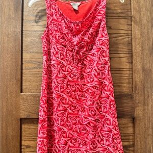 Vintage Guess y2k Floral Red Sleeveless Dress